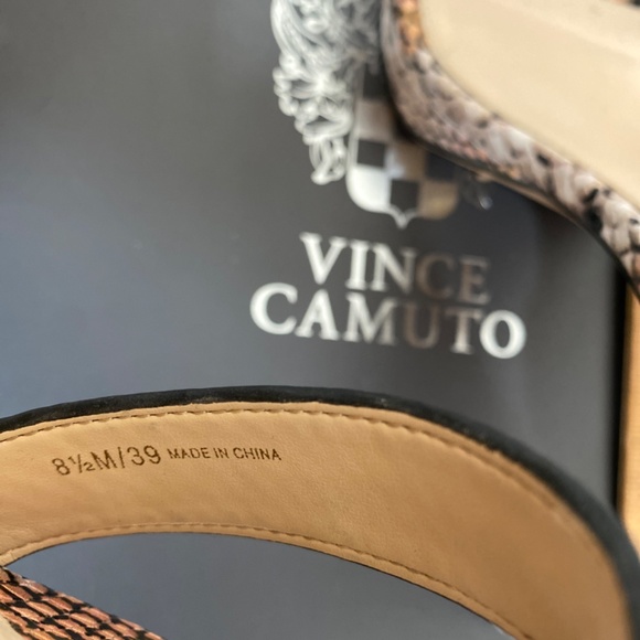 Vince Camuto Snakeskin Platform Strap Heels - Picture 6 of 7